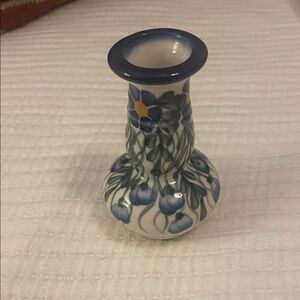 Floral Blue and White Vase